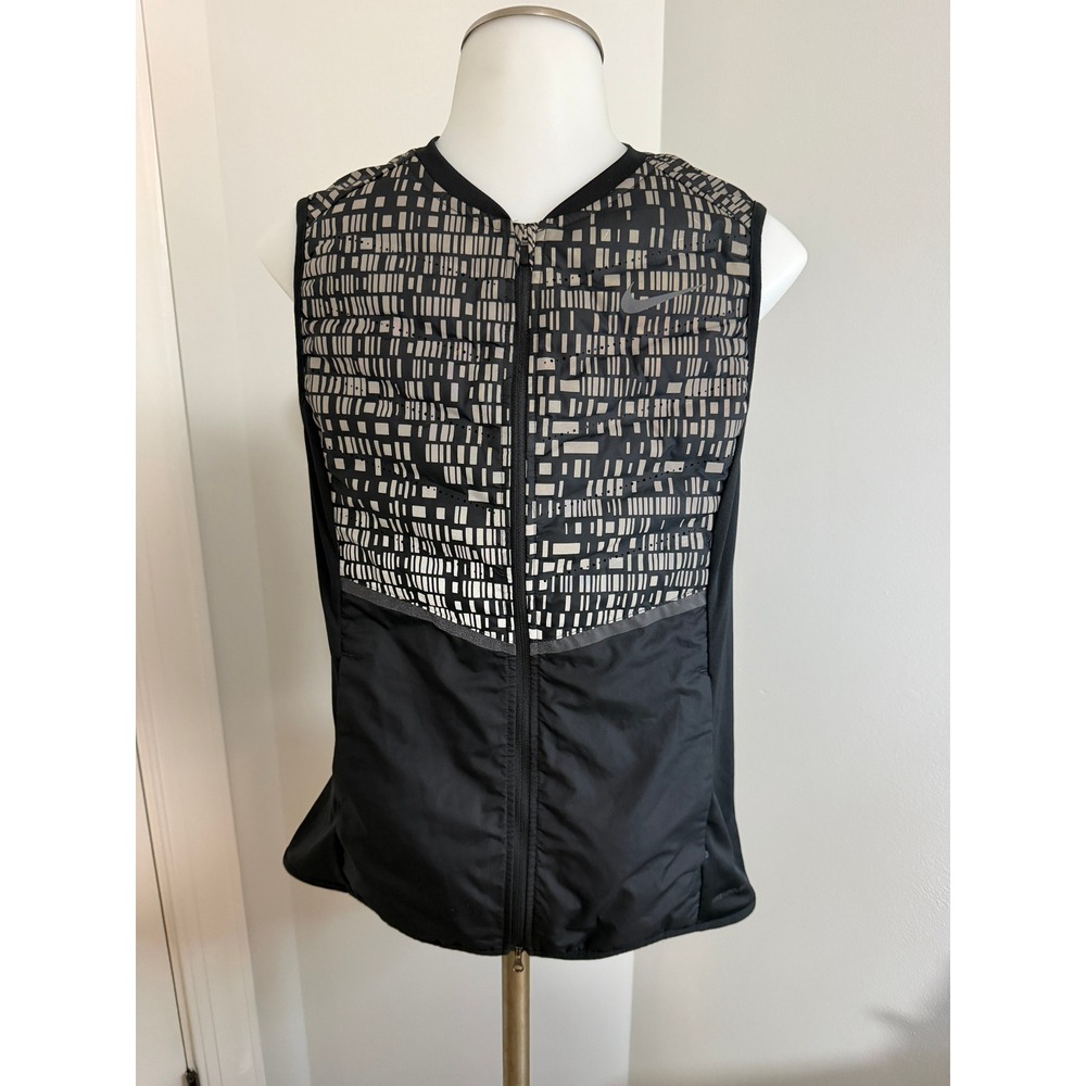 Nike Aeroloft 800 Running Vest Womens Medium Black Reflective Flash 800-Fill